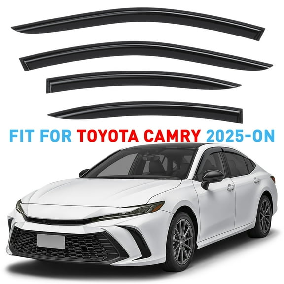 Window Deflectors Smoke Tinted Tape-On Side Window Vent Visor Deflectors Rain Guards Compatible with Toyota Camry 2025-2026 Sedan - 4 pcs. GW0941