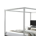 thumbnail image 3 of Keri King Size Canopy Bed- White Slatted Wood Frame- Black Upholstery, 3 of 6