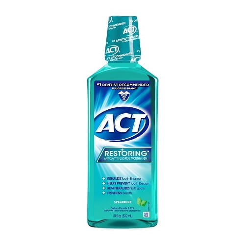 Act Restoring Anticavity Fluoride Mouthwash, Cool Splash Spearmint 18