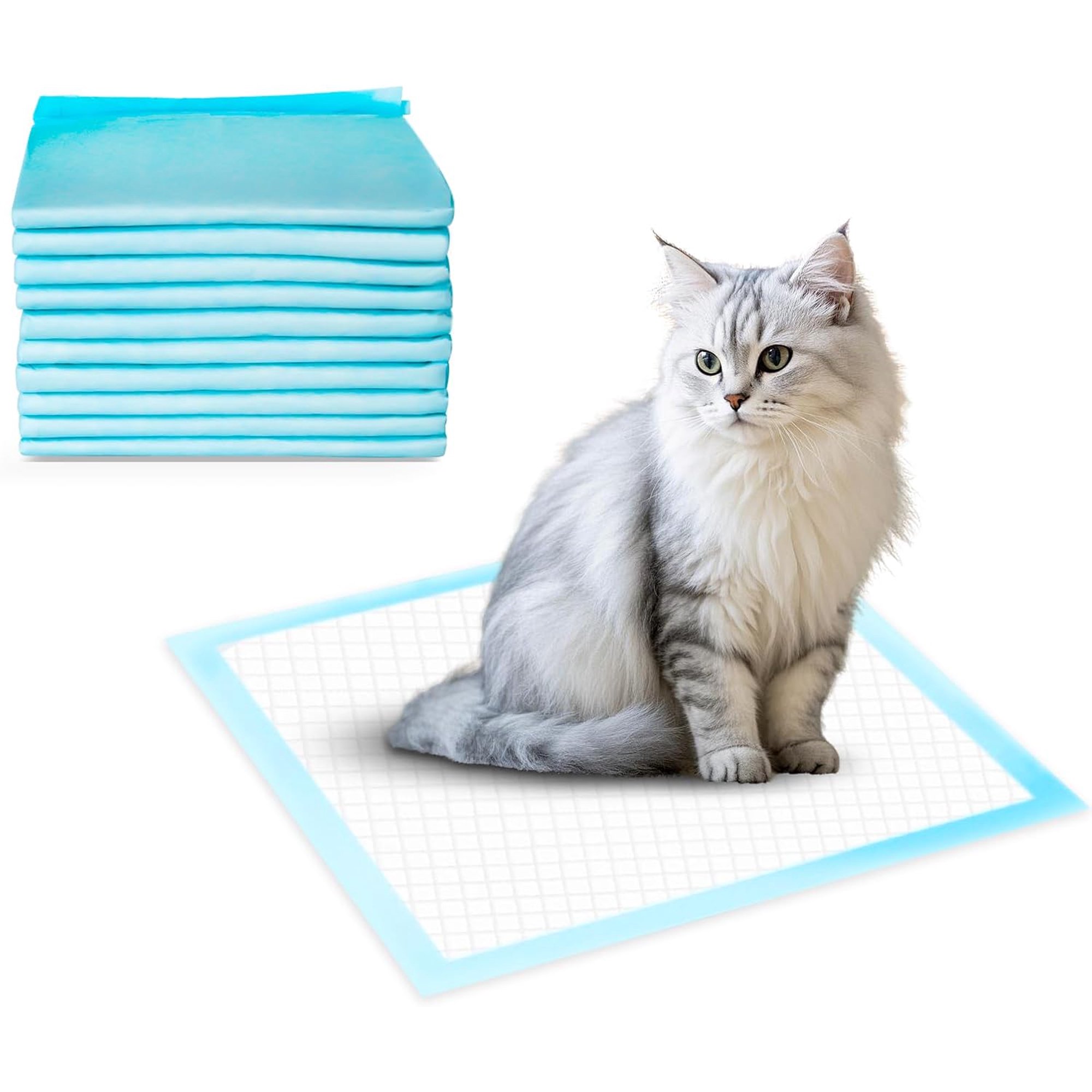Cat Litter Pads, 23.5” L x 17.5” W Cat Pad Refills for Litter Box, 10 Count Pee Pads for Most Cat Litter Box, Odor Control Cat Pee Pad, Super Absorbent Leak-Proof, Fresh Scent