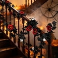 thumbnail image 6 of ZhangC Fall Artificial Maple Leaf Garland with Pumpkin, 69 Inch Fall Hanging Vines with Black Orange Leaves, Thanksgiving Halloween Indoor Outdoor Decor for Mantel, Staircase and Party, 6 of 6