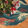 thumbnail image 2 of XMXY Halloween Christmas Tree Skirt, Vintage Japanese Crashing Wave Holiday Party Indoor Decorations Ornaments, 36 Inch, 2 of 5