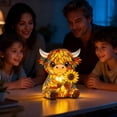 thumbnail image 2 of Clearance! 2026 Easter Highland Cow Night Light, 3D Resin Cow Lamp with Sunflowr, Desk Table Bedroom Night Light with USB Ports, Easter Home Decor - Easter Gift for Women Men Ki*ds, Under 20 Dollars!, 2 of 7