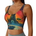 thumbnail image 2 of Fuzoiu Abstract Tree Castle Print Women's Sports Vest,U-Back Sports Tank,Gym Vests,Athletic Sleeveless Shirts,Exercise Undershirts,Yoga, Gym, and Dance Wear-XX-Large, 2 of 8