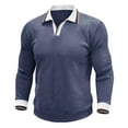 thumbnail image 2 of Ceisia Men's Casual Striped Half Button Round Neck Pullover with Pocket Daily Fashion Top Gift, 2 of 7