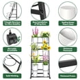 thumbnail image 3 of Flower Display Stand, 3 Tier Metal Plant Stand with 6 Buckets , Multi-Purpose Storage Rack for Florist, Indoor Home Wedding Decoration, Black, 3 of 10