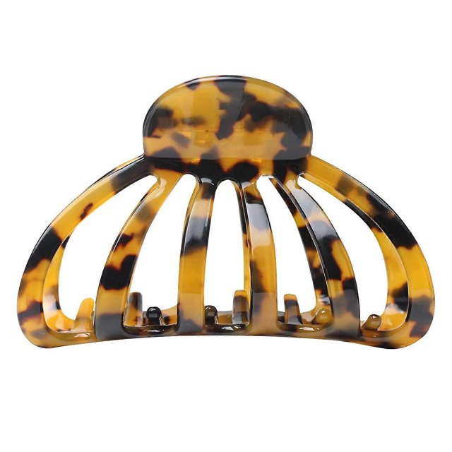 Leopard Hair Clips, Bohemian Tortoise Celluloid French Design Barrettes Shell Hair Claw Clips Strong Hold Big Hair Jaw Clips for Thick Hair Accessorie