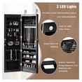 thumbnail image 7 of Jewelry Armoire, Mirrored Wall/Door Cabinet - Lockable Jewelry Storage Organizer with LED Lights & 2 Drawers - Full Length Mirror - for Women Girls (Black), 7 of 7
