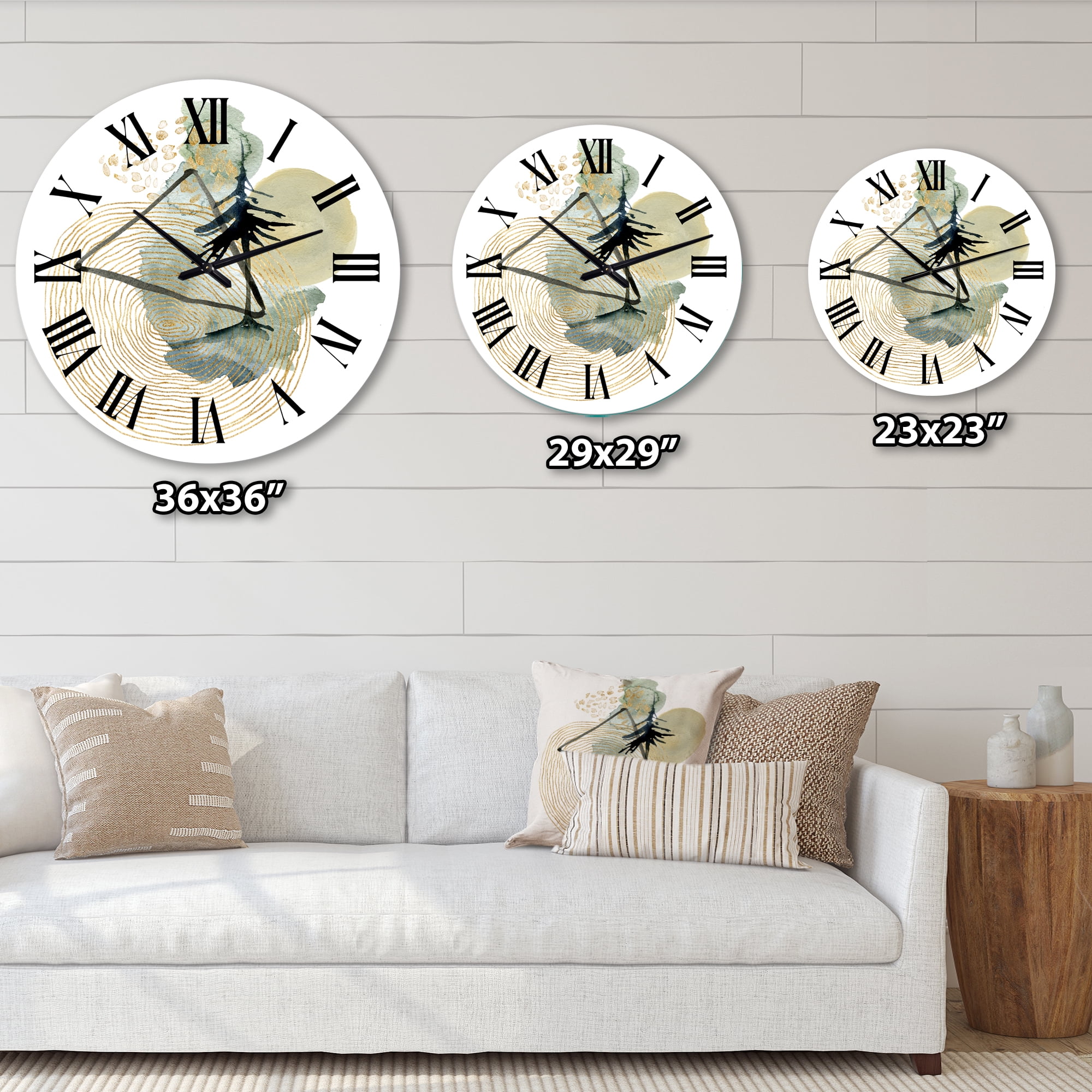 Designart 1 in Quartz Mid-Century Wall Clock