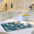 thumbnail image 5 of FREEAMG Feather Bright Blue Cool Dish Drying Mat Countertop Protector Kitchen Decor 16"× 18", Microfiber Multi-Purpose Counter Rack Sink Drainer Pad, 5 of 6