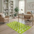 thumbnail image 2 of ODIKA 4'x6' Green Sprout Geometric Floral Design Washable Area Rug Handwoven Pattern for Indoors Non-Slip, Chair-Friendly, Flatwoven for Home Office, Under Desk, 2 of 7