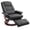 Black, variant on Demi Bonn Faux Leather Manual Recliner, Adjustable Swivel Lounge Chair with Footrest, Armrest and Wrapped Wood Base for Living Room, Gray