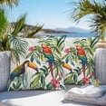 thumbnail image 3 of Tropical Parrots Outdoor Pillow Covers 18x18 Inch Throw Pillow Covers Set of 2 Waterproof Decorative Pillow Cases Summer Watercolor Flower Green Palm Leaves Cushion Covers for Patio Furniture Garden, 3 of 8