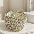 thumbnail image 5 of Yucurem Boho Fabric Floral Laundry Storage Baskets, 12.99" x10.24" x10.64" Collapsible Large Capacity Spring Vintage Storage Bag Organizer with Handle & Front Pocket, 5 of 7