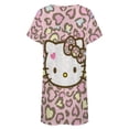 thumbnail image 5 of Hello Kitty Nightgowns for Women Short Sleeve Night Gown Soft Sleep Shirts Women's Sleepwear Print Sleep Dress, 5 of 7
