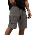 thumbnail image 2 of cllios Men's Classic Cargo Shorts Cotton Work Shorts Multi Pocket Loose Fit Casual Outdoor Hiking Shorts for Men Dark Gray XXL, 2 of 5