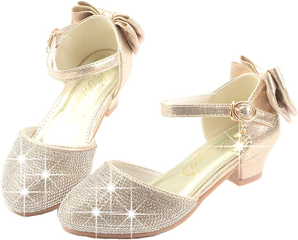 Toddler Little Girls Dress Shoes Glitter Low Heel Mary Jane Sparkle