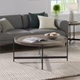 thumbnail image 2 of Brookline 42 in. Round Wood with Concrete-Coating Coffee Table, 2 of 6