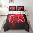 thumbnail image 2 of Erosebridal Red Gamepad Bed in a Bag Twin size, Game Controller Bedding Twin Size, Watercolor Print Reversible Bed Set, Microfiber Bedroom Decor, 7-Piece, 2 of 6
