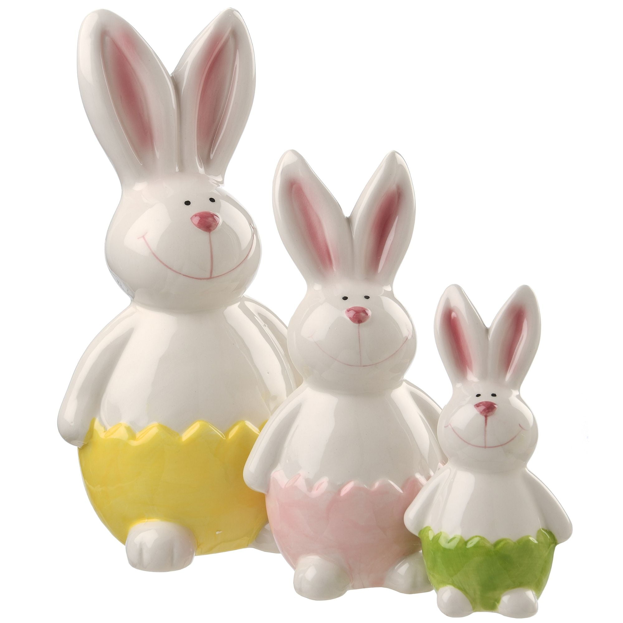 Dolls House 3 Rabbits with Easter Eggs Ornaments Miniature Nursery Accessory 