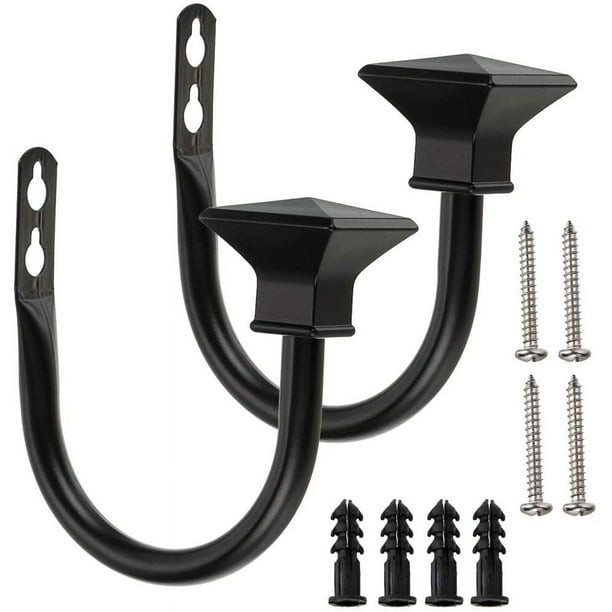Bienvenido Juego de 2 alzapaños decorativos cuadrados de metal para cortinas, alzapaños para cortinas de ventana montados en la pared para dormitorio, sala de estar, oficina, vienen con tornillos,