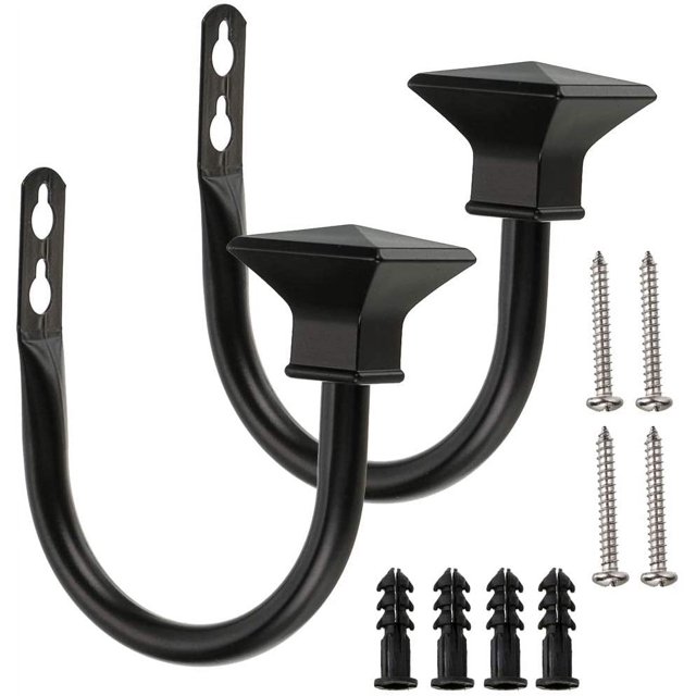 Bienvenido Juego de 2 alzapaños decorativos cuadrados de metal para cortinas, alzapaños para cortinas de ventana montados en la pared para dormitorio, sala de estar, oficina, vienen con tornillos,