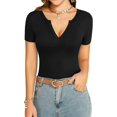 thumbnail image 2 of Xishao Body casual de manga corta con cuello en V para mujer, ropa de leotardo Xishao ropa, 2 of 2