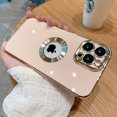 thumbnail image 1 of Funda de silicona suave con logotipo chapado de lujo para iPhone, 11, 12, 13, 14 Pro Max, X, XS, XR, 7, 8 Plus, SE, lente, cubierta protectora de cámara completa Fivean unisex, 1 of 2
