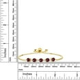 thumbnail image 2 of Gem Stone King 3.26 Ct Red Rhodolite Garnet G-H Lab Grown Diamond 18K Yellow Gold Plated Silver Tennis Bracelet for Women, 2 of 3