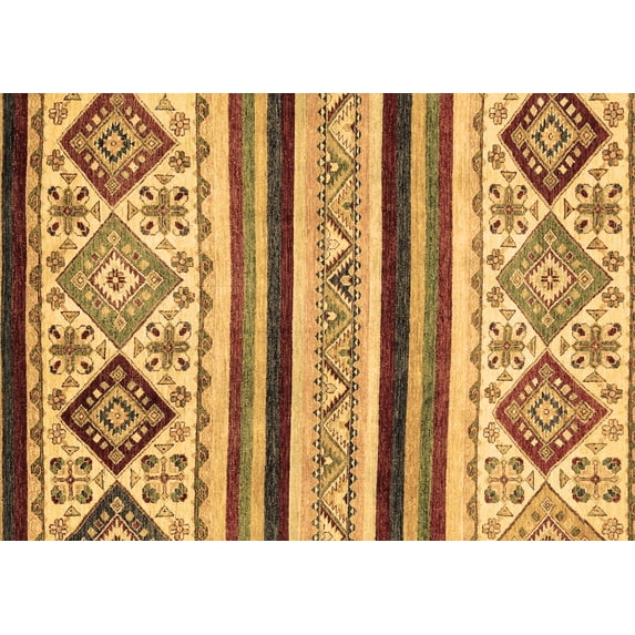 Ahgly Company Indoor Rectangle Abstract Brown Modern Area Rugs, 7' x 9'