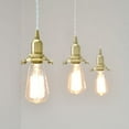 thumbnail image 5 of FSLiving 39.3 Inches White Twisted Cord H-Type Track Light Vintage Antique E12 Brass Base Pendant Light for Kitchen Island Bar Bedroom DIY (No Bulb & No Track) - 3 Lights, 5 of 6