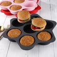 thumbnail image 4 of Bread Mold Air Hole Design High Temperature Resistant Good Flexibility Breathable 7 Circles Make Hamburger Buns Solid Color Soft Silicone Pastry Mold Cooking Gadget, 4 of 8