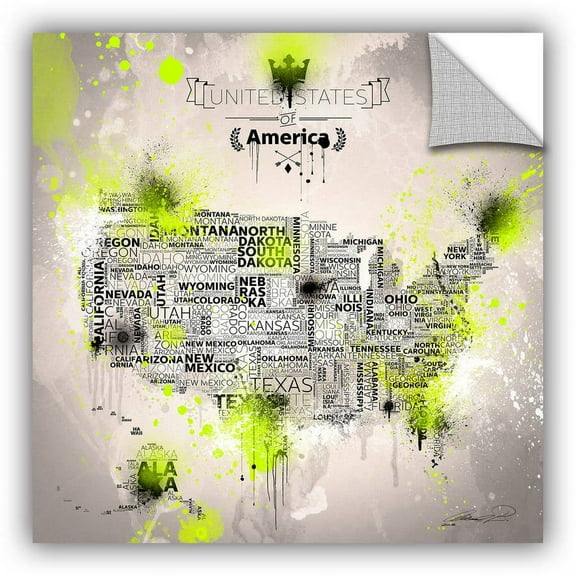 'Dark Storm: Ivory Lime' Removable Wall Art Mural