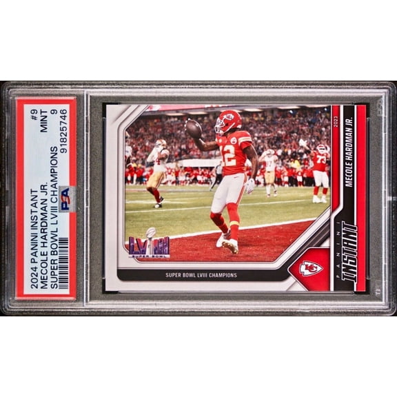 Mecole Hardman Jr. 2023 Panini NFL Superbowl LVIII Champions #9 Card PSA 9 Mint