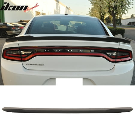 Antenna Spoiler - Fits 15-18 Charger SRT8 SRT Hellcat Style Flush Mount Matte Black Trunk Spoiler