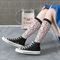 thumbnail image 5 of Naloa Flower Leaves Thigh High Socks Extra Long Stretchy Sock Women Over Knee High Opaque Stocking Daily Wear, 5 of 6