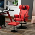thumbnail image 2 of HomCom Adjustable & Ergonomic Swivel Gaming Chair, Red and Black, 2 of 10
