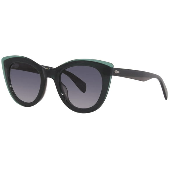Rag & Bone 1042/G/S Lunettes de Soleil - Gris Vert Gris Foncé Dégradé Il de Chat 49mm Nouveau & Authentique