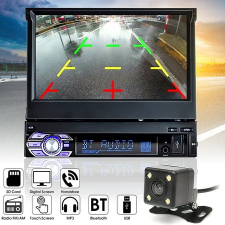 7'' HD Touch Screen 1Din MP3/MP5 Car Systems bluetooth Player + Rear Camera With