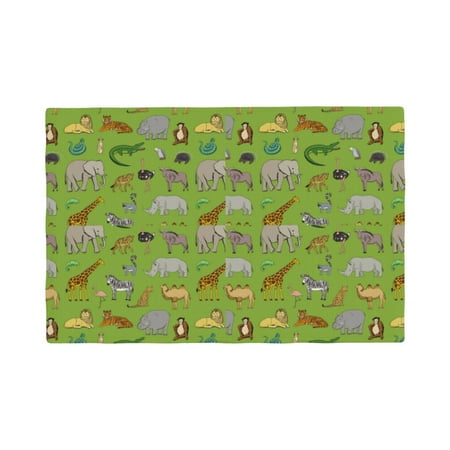 

Placemats Set of 4 African Animals 1 Heat Resistant Non - Slip Place mats Waterproof table mat for Kitchen Dining-6片装