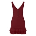 thumbnail image 4 of Sakmal Backless Spring Dresses for Women 2026 Sleeveless Solid Ruffle Bodycon Dresses Zipper Knee Length V Neck Midi Dresses Wine,Xxl, 4 of 7