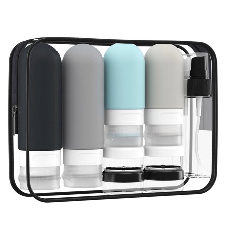 UHIAGREE 16 Pcs Silicone Travel Bottles Set,Leak Proof Travel Bottles for Toiletries for Shampoo