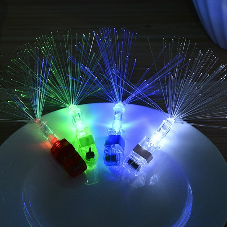 HOMEMAXS 12Pcs Optical Fiber Finger Light Creative LED Flashing