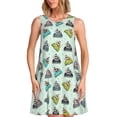 thumbnail image 1 of Vsdgher Robe d'Été Imprimée Phare pour Femmes Décontractée Col en U Robe de Plage Sans Manches Robe Débardeur Ample avec Poche, 1 of 7