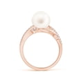 thumbnail image 2 of ANGARA Freshwater Cultured Pearl Olive Leaf Vine Ring in 14K Rose Gold for Women | June Birthstone, Birthday, Anniversary, Jewelry Gift for Women | Pearl Ring, 2 of 9