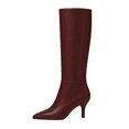 thumbnail image 3 of Willtoo Knee High Boots for Women Pointed Toe Stiletto Heel Tall Boots, Faux Leather Side Zipper Elegant Boots Sleek Slim Fit Dress Shoes, 3 of 5