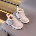 thumbnail image 5 of BXJX Girls Ankle Boots, Round Toe Fleece Lined Warm Slip-Resistant Kids Short Boots Beige Size 7 Toddler, 5 of 7