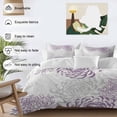 thumbnail image 4 of Purple White Bedding 3 Piece Duvet Cover Set Twin Size, Abstract Grey Chrysanthemum Flower Floral Soft Microfiber Comforter Cover with Zipper Closure & Pillowcases, FadeResistant Quilt Cover, 4 of 9