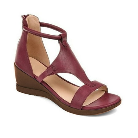 

Women s Shoes Open Toe Casual Platform Sandals Thick-Heeled Design For Women 37 Red