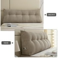 thumbnail image 4 of Lovote Triangular Headboard Pillow with Side Pockets, Bed Rest Reading Pillow, Removable & Washable Cover, Wheat Ear Velvet Texture Daybed Wedge Pillow for King Beds, 4 of 8